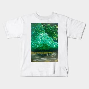 Lush Pond in NYC Painting Kids T-Shirt